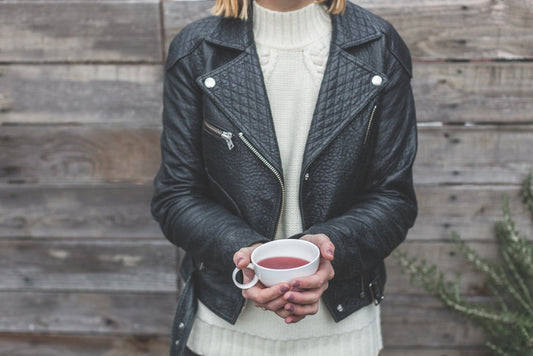 Classic Leather Jacket  Adjustable belt for a comfortable fit, complete with shoulder pads and front zip pocket